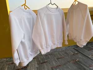 Autumn Oversized Cotton Fleece <b>Sweatshirt</b> Drop Shoulder Crew Neck Custom <b>Embroidery</b> Solid Plain Dyed Anti-Wrinkle Washed - Product Image 4