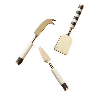 Vaisselle 4 pièces en acier inoxydable Mini coupe-fromage trancheuse ensemble de couteaux avec manche en bois utilisé pour la Table du petit déjeuner - Product Image 5