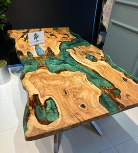 Color Pigment <b>Epoxy</b>, Dining Room <b>Table</b> Custom Handmade Custom <b>Epoxy</b> <b>Table</b> - Product Image 1