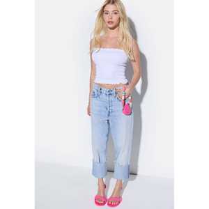 Blusa corta sin tirantes reunida - Product Image 3