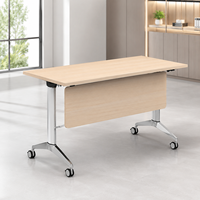 Table de conférence portable en panneau de particules mélaminé E1 de 25 mm avec pieds en alliage d'aluminium, table mobile pliable pour bureau et salle de formation