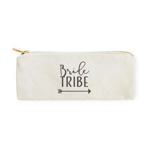 Trousse à crayons portable en toile de coton Bride Tribe avec fermeture éclair, pochette de voyage pratique pour l'organisation - Product Image 1
