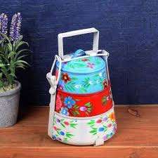 Customized Storage Container king Stainless Steel Colorful Printed Traditional Metal Storage <b>Boxes</b> & Bins Lunchbox <b>Tiffin</b> Box - Product Image 4