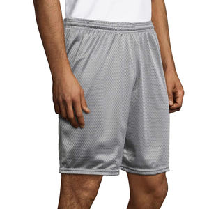 Ropa deportiva Pantalones cortos de baloncesto al por mayor Impreso en blanco BSCI Pantalones cortos de malla de baloncesto bordados para hombres con bolsillos - Product Image 3