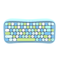 Clavier sans fil vintage pour ordinateur, coloré, compact, silencieux, avec interrupteurs linéaires, touches rondes, silencieux et portable, personnalisable