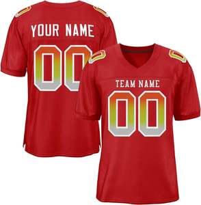 Venta al por mayor de encargo del bordado transpirable de secado rápido de talla grande OEM servicio de manga holgada estilo de fútbol americano Jerseys - Product Image 3