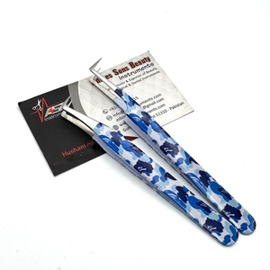 Pinzas de extensión de pestañas antiestáticas de precisión duraderas hechas a mano con logotipo personalizado de acero inoxidable japonés con estampado Bape, pestañas altas - Product Image 1