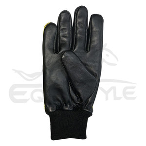 ถุงมือหนังแบบเต็มนิ้วสีดำสีเหลืองหนังแท้แบบเรียบสำหรับฤดูหนาวลำลองบริการ OEM กลางแจ้ง - Product Image 2