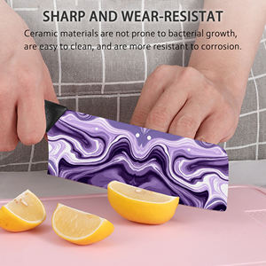 Vente en gros de 2 ensembles de couteaux de chef en céramique à motifs floraux, tranchants, écologiques, avec manche en plastique, compatibles lave-vaisselle, livraison rapide - Product Image 5