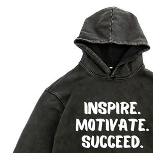 Ropa informal con lavado ácido, jersey para hombre, sudaderas de manga larga, sudaderas negras de algodón 100%, logotipo serigrafiado, colección de invierno - Product Image 3