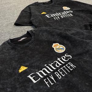 Sans marque, 100% coton, imprimé sur mesure, coupe ample, surdimensionné, pour homme, grande taille, écologique, respirant, délavé à l'acide, délavé à la pierre, vintage, 220g - Product Image 2