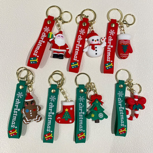 Tùy Chỉnh Phim Hoạt Hình 3D Anime Phong Cách Giáng Sinh Keychain Dễ Thương Santa Snowman Cây Hươu Mặt Dây Quyến Rũ Tinh Chất Liệu Cho Cô Gái Túi Quà Tặng - Product Image 1