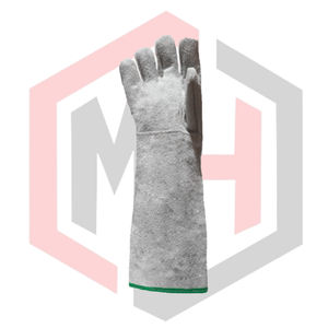 ถุงมือหนังกลับสำหรับงานเชื่อมแบบ MIG MAG TIG แบบใช้ไฟฟ้า แบบใช้เชือก สำหรับปิ้งย่าง บาร์บีคิว เตาผิง ทนทานต่อการฉีกขาด ทนความร้อน ป้องกันไฟฟ้าสถิต น้ำหนัก 11 ออนซ์ แบบถัก - Product Image 3