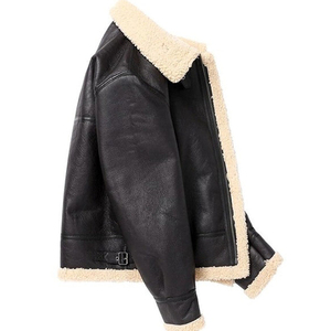 Chaqueta de Piel de Oveja Personalizada de Moda, Nuevo Diseño, Manga Larga, Color Marrón, Cierre Frontal con Cremallera, Estilo Casual Suave, Unisex - Product Image 2