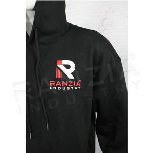 Sweat à capuche en molleton de coton noir 500 GSM petit Logo avant et grand pull Streetwear Ultra lourd imprimé au dos pour hommes et femmes - Product Image 6