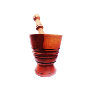 Mortier et pilon en bois de manguier au design élégant meilleur choix d'outils de broyage de broyeurs d'épices d'herbes - Product Image 4
