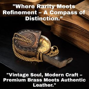 Engraved Copper Classic Rectangle Pocket <b>Compass</b> <b>Antique</b> with Leather Case Inspirational Trust in the Lord Gift - Product Image 3