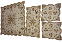 Nappe carrée personnalisée pour mariage, fête de l'Aïd, intérieur/extérieur, broderie florale en perles dorées, tissu organza pour banquet
