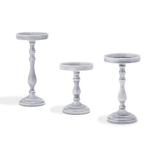 Classy Aluminum <b>Pillar</b> <b>Candle</b> Holder <b>White</b> Wash Luxury Design Handmade <b>Candle</b> Stand for Christmas Decoration - Product Image 1