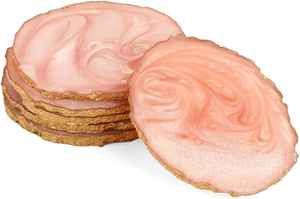 ชุดถาดรองแก้วเรซินใสมีลวดลายแบบถาดฟอยล์วงกลมแบบไม่สม่ำเสมอ - Product Image 3