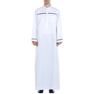 Robes Jubba pour hommes du Moyen-Orient, designs personnalisés à bas prix, tissu en polyester filé rouge d'été, pantalon Thobe arabe, décontracté, respirant, ample - Product Image 1
