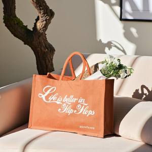 Sac fourre-tout en jute biodégradable personnalisé EcoHold sac fourre-tout à bandoulière durable pour femmes sac promotionnel réutilisable - Product Image 5