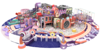 Aire de jeux intérieure de forme ronde pour enfants, divertissement familial, aire de jeux souple pour tout-petits