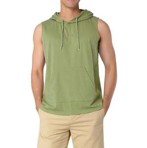 2024 hommes blanc Polyester sans manches à capuche débardeur Logo personnalisé sport gymnastique Stringer 3D été Fitness plaine à capuche débardeur - Product Image 1