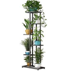 Support en fer Supports de pots de plantes en fonte Grand support de plantes en métal Étagère de jardinière en métal Grand support de fleurs en métal - Product Image 4