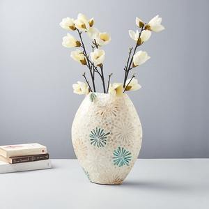 Décoration d'intérieur Vase de table moderne de luxe grand format en mosaïque d'os incrusté de nacre Vases d'intérieur et d'extérieur - Product Image 2