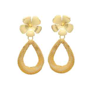 Nueva llegada cabeza de flor mujer lágrima gota diseñador pendiente - Product Image 1