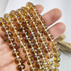 Cuentas de Cuarzo Champán de 6-7 mm, Forma Redonda, Lisas, para la Elaboración de Joyas, 20-22 Cuentas en un Hilo de 8 Pulgadas - Product Image 2