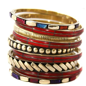 Brazalete Unisex Clásico de Latón de Alta Calidad con Incrustaciones de Nácar, Chapado en Oro, Colorido, para Regalo de Aniversario o Compromiso - Product Image 3