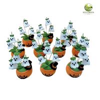 Pot Tanaman Hias Labu Rajut Tangan Bahan Katun Halloween Ramah Lingkungan Vietnam Model Zina Kualitas Tinggi Ornamen Ruang Tamu Dalam Ruangan
