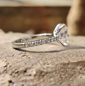 10kt Solid Gold Unique Promise Proposal Rings for Women Made With Cushion Cut Lab Grown Diamond - Product Image 2