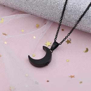 Moon Urn <b>Necklaces</b> for Ashes Stainless Steel Cremation Keepsake Urn <b>Necklace</b> for Human Ashes <b>Memorial</b> for Women Men Custom Size - Product Image 4