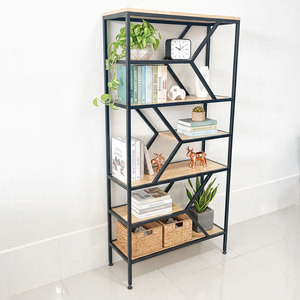 Dimonshelf 80x30x160cm Decorative <b>Shelf</b> Rubber Wood KTB68052 for Living Room Decor - Product Image 1
