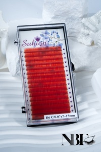 ขนตาต่อแบบเปียกมีสีสำหรับต่อขนตา PBT ไฟเบอร์แคชเมียร์ J, C , CC , D หยิกหนา0.10มม. - Product Image 5