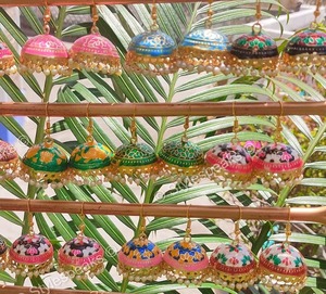 Assorted Lot of Meenakari Earrings Indian Handmade Jewellery Wedding Favor Bridesmaid <strong>Gifts</strong> Mehendi Sangeet Ceremony <strong>Gifts</strong> - Product Image 5