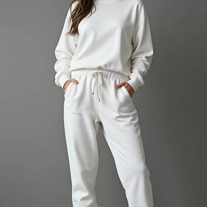 ชุดวอร์มทรงโอเวอร์ไซส์สำหรับผู้หญิงเสื้อสเวตเตอร์แบบสวมหัวลำลองกางเกงเสื้อคอกลมเซ็ตเลานจ์2ชิ้น RRI-TS-09สำหรับฤดูหนาวมีสไตล์ - Product Image 6