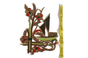 Robes appliques brodées de luxe faites à la main robes traditionnelles brodées motif sarees lehengas patchs décoratifs - Product Image 2