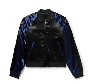 Chaqueta de bombardero informal de talla grande personalizada para hombre, chaqueta de bombardero de satén con bloque de Color de alta calidad, chaqueta de tela tejida - Product Image 6