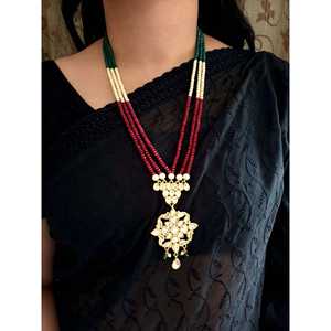 Kundan Polki Ensemble de colliers de mariée Rani Haar Maang Tikka Bijoux de mariage traditionnels Fournisseur d'accessoires de mode ethnique - Product Image 2