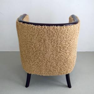 <span class=keywords><strong>Fauteuil</strong></span> lounge en peau de mouton artisanal, style danois du milieu du siècle, fauteuils art déco en peau de mouton et pieds en chêne - Product Image 5