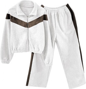 เสื้อฮู้ดซิปแบบโอเวอร์ไซส์สำหรับฤดูหนาวพร้อมโลโก้สั่งทำพิเศษ ผ้าฝ้าย 100% ผ้าฟลีซเนื้อนุ่ม 300 กรัม ชุดเซ็ตเสื้อแทรคสูทและกางเกงขายาวสีพื้น - Product Image 2