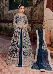 LATEST INDIAN/PAKISTANI EMBROIDERY <b>BRIDAL</b> <b>JACKET</b> WITH LEHENGA DRESS Embellished WITH CRYSTAL GLASS BEADS,STONE,DABKA Work@ 2023 - Product Image 2