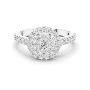 Bague halo en diamant de laboratoire 0,744 CT pour femmes, clarté VVS-VS EF, or 18 carats, 14 carats, 10 carats et argent 925, or rose, or jaune, or blanc - Product Image 2