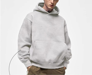 Sweat à capuche en polaire éponge française en coton épais Sweats à capuche personnalisés surdimensionnés avec épaules tombantes - Product Image 2
