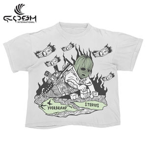 Opciones de personalización Impresión de pantalla en blanco DTF DTG Puff Print Apliques de chenilla desgastados Diseño de bordado Su marca Camiseta - Product Image 6