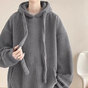 เสื้อสเวตเตอร์ขนแกะมีฮู้ดสำหรับผู้ชายและผู้หญิงเสื้อคู่แบบธรรมดาสไตล์เรโทร100% ฤดูใบไม้ร่วงฤดูหนาวแฟชั่นสไตล์เกาหลี - Product Image 5